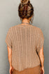 Crew Neck Cable Knit Short Sleeve Sweater
